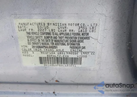 2010 Nissan Sentra 2.0S from USA, damaged, VIN 3N1AB6AP8AL680251